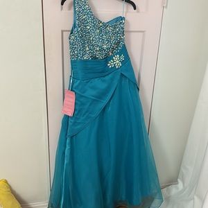 turquoise embellished maxi dress‎